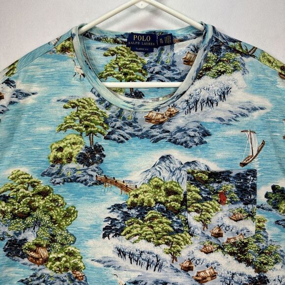 Polo Ralph Lauren T-Shirt Men's XL Japanese Seascape Short Sleeve Classic Fit - Picture 6 of 11